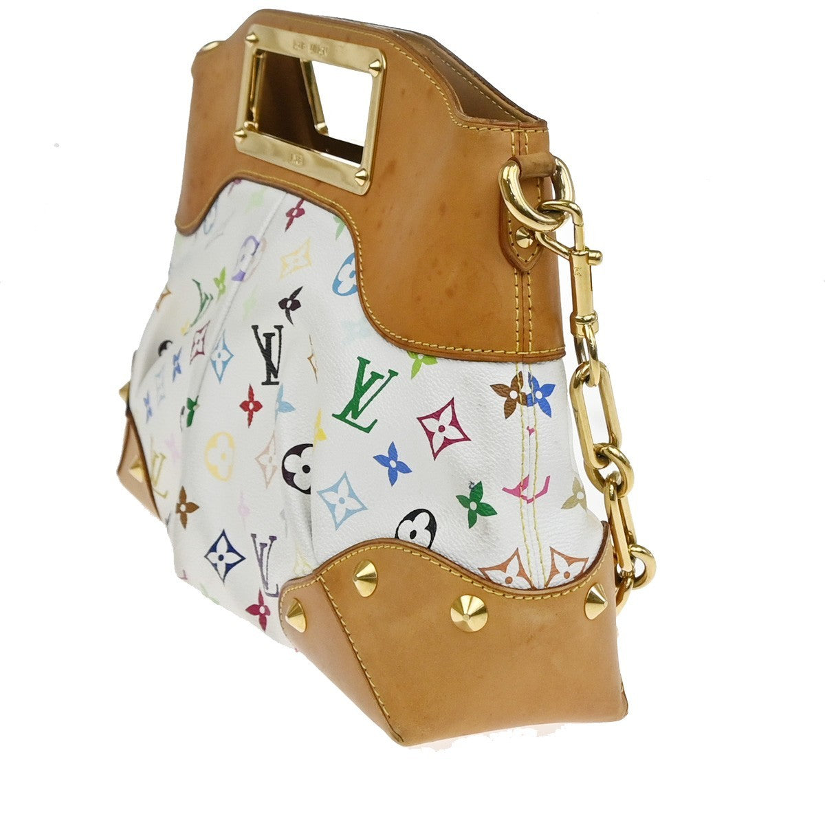 LOUIS VUITTON Judy MM 2Way Chain Hand Bag Monogram Multi White M40255 41YJ108