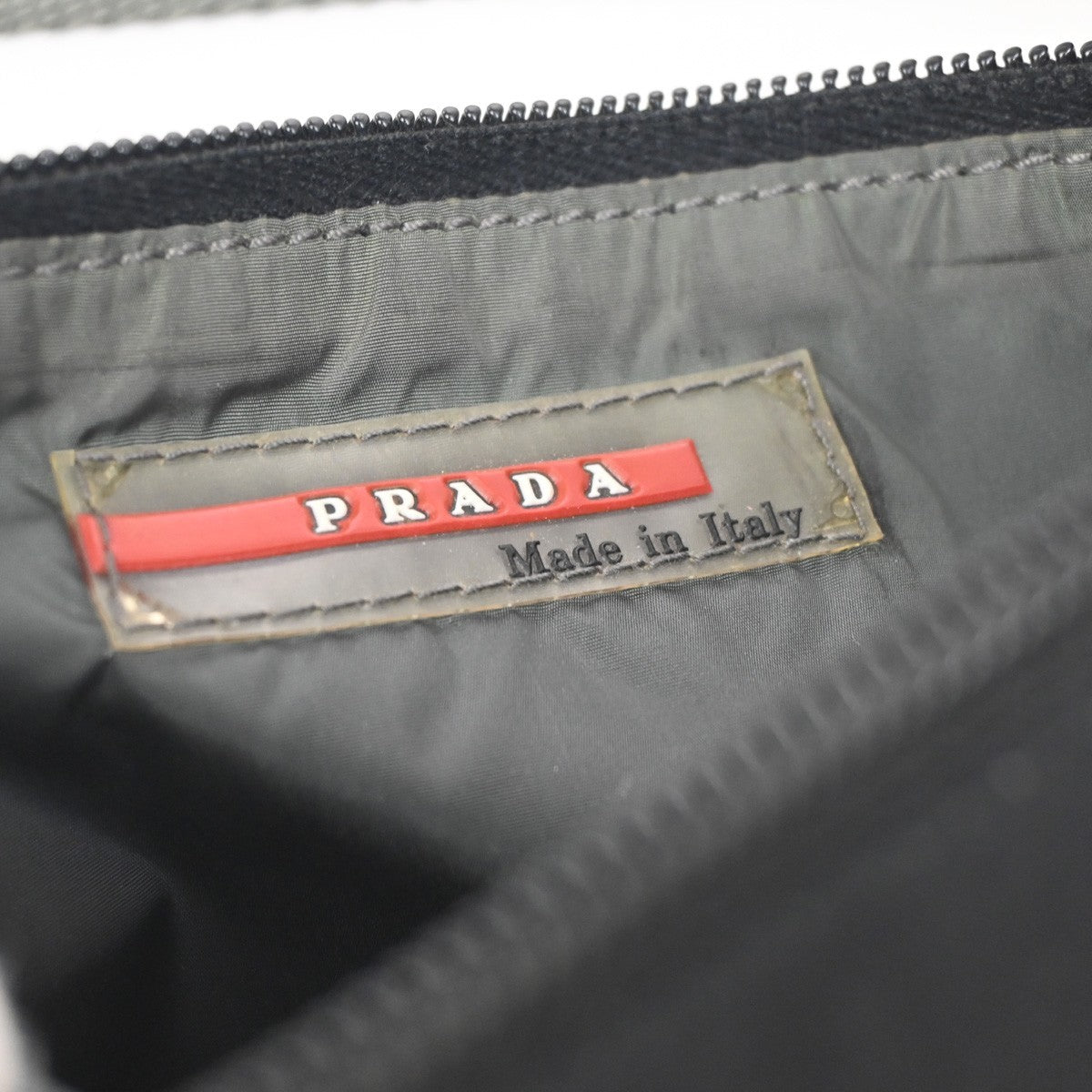 PRADA Logo Sport Mini Pochette Shoulder Bag Nylon Canvas Black SHW 05ZA334