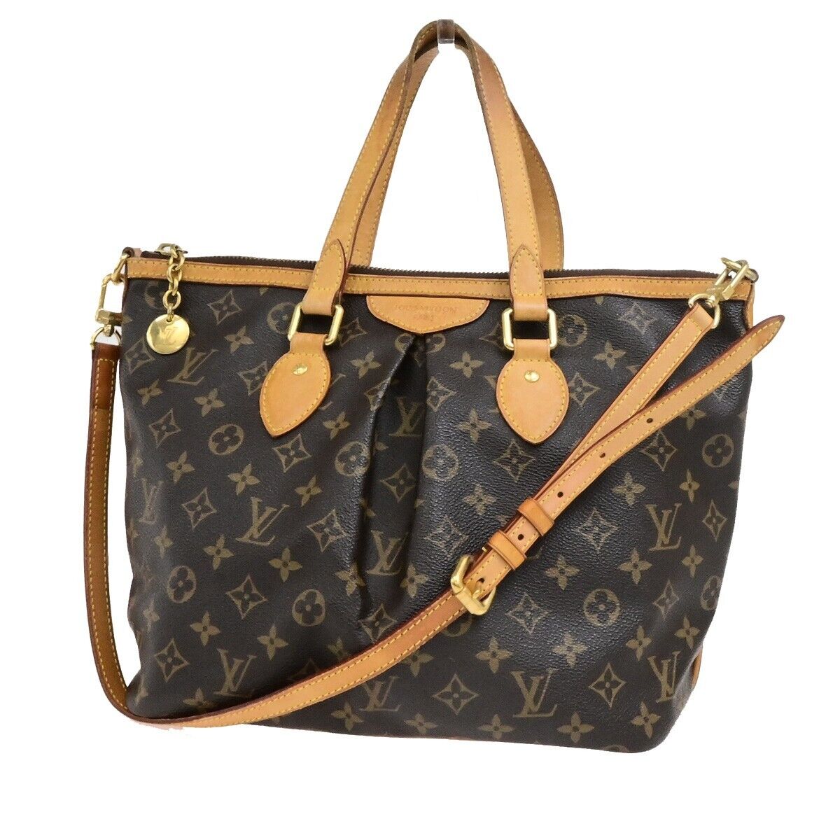 LOUIS VUITTON Palermo PM Shoulder Hand Bag Monogram Leather Brown M40145 21EE061