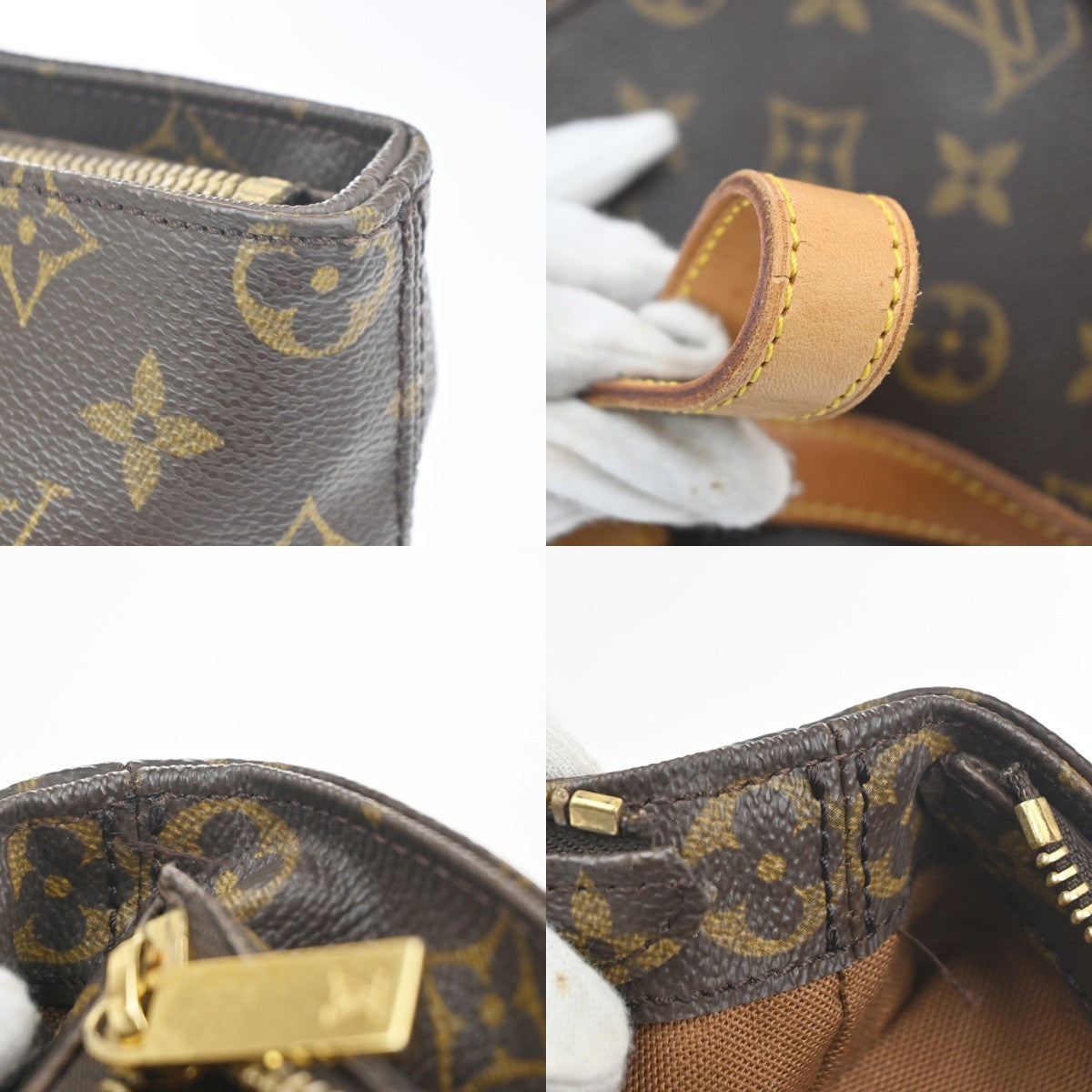 LOUIS VUITTON Cabas Piano Shoulder Bag Monogram Leather Brown M51148 20KC816