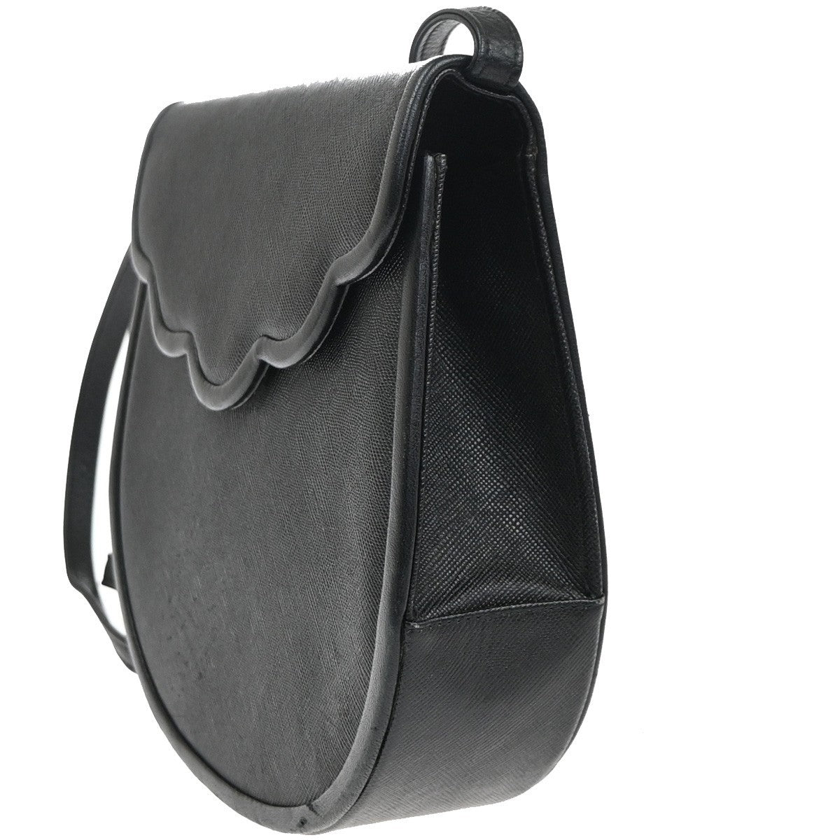 YVES SAINT LAURENT Logo Mini Crossbody Shoulder Bag Leather Black GHW 32YH926