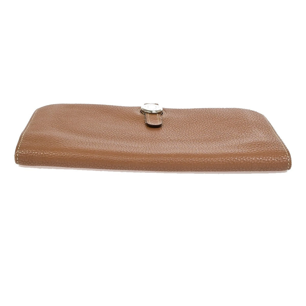 HERMES Logo Dogon GM Long Bifold Wallet Purse Box Calf Leather Brown SHW 84RQ080