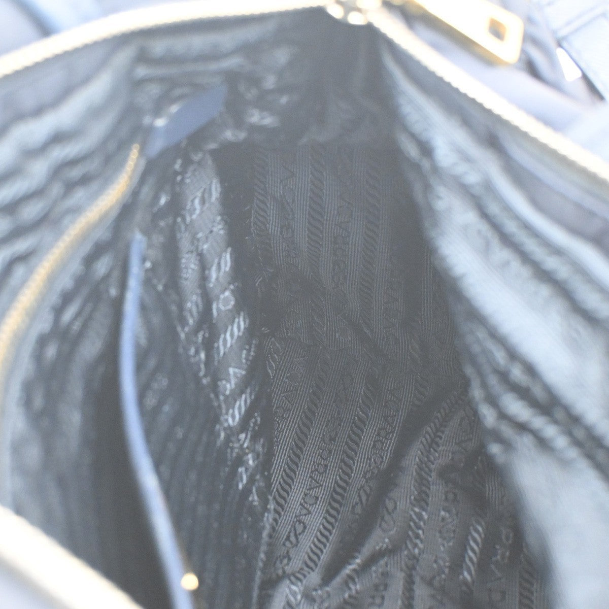 PRADA Logo Tessuto 2Way Shoulder Hand Bag Nylon Leather Navy Blue Italy 79KC009