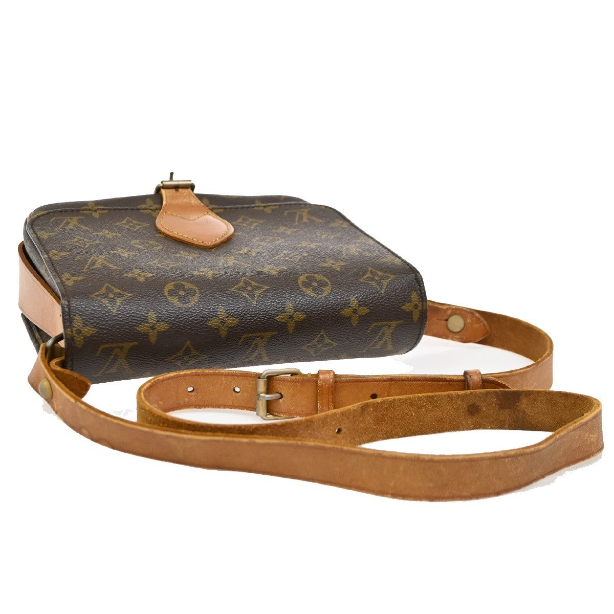 LOUIS VUITTON Cartouchiere MM Shoulder Bag Monogram Leather Brown M51253 33DA235