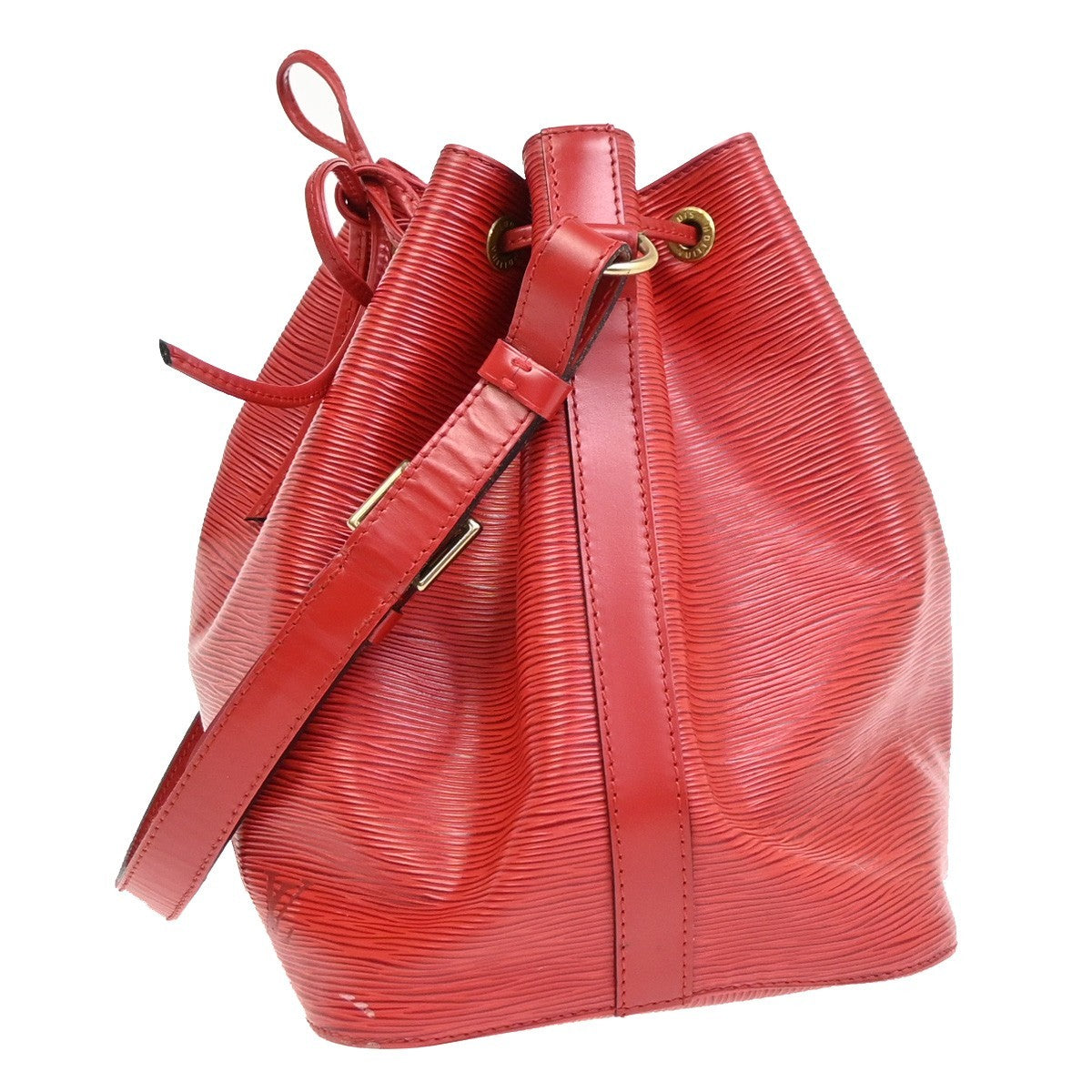 LOUIS VUITTON Petit Noe Drawstring Shoulder Bag Epi Leather Red M44107 70PA054