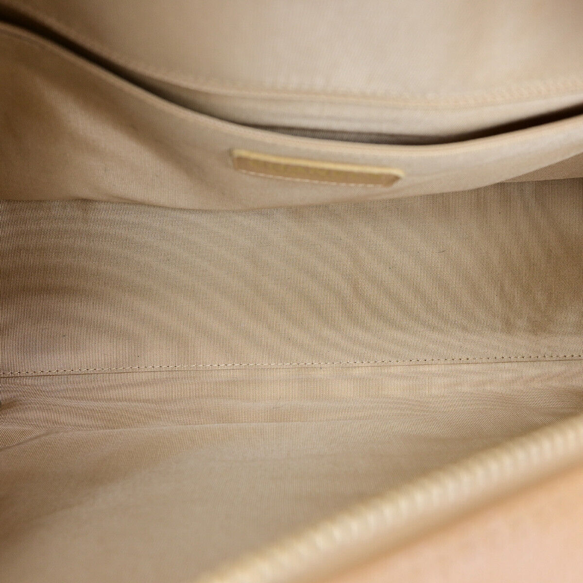 CHANEL CC Logo Matelasse Travel Hand Bag Caviar Skin Leather Beige GHW 307RJ952