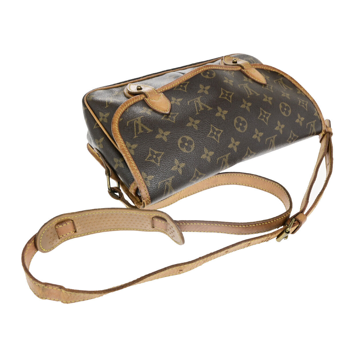 LOUIS VUITTON Gibeciere MM Shoulder Bag Monogram Leather Brown M42247 36YF451