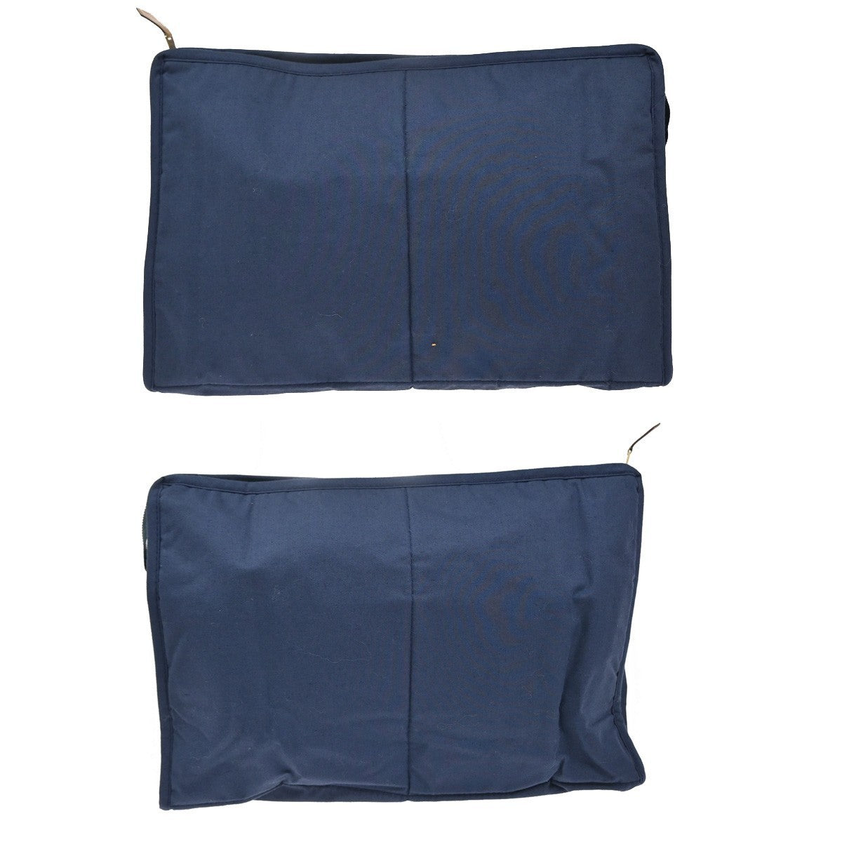 HERMES Logo Tapidocel Clutch Bag Cotton 100% Canvas Blue Beige 68RP137