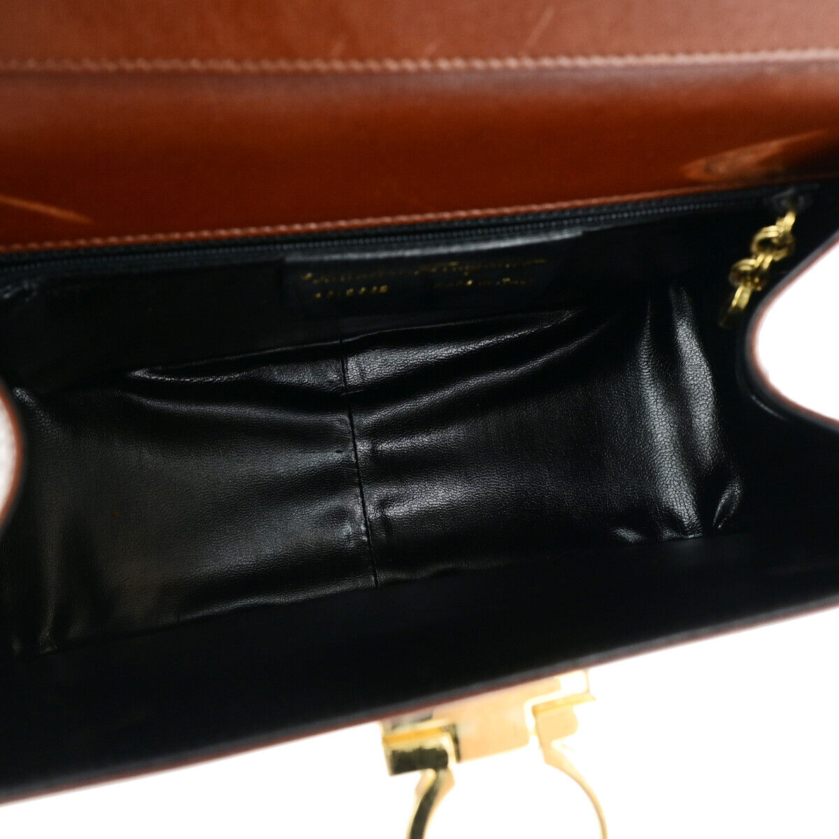 SALVATORE FERRAGAMO Logo Gancini Shoulder Bag Leather Brown GHW Italy 67YE859
