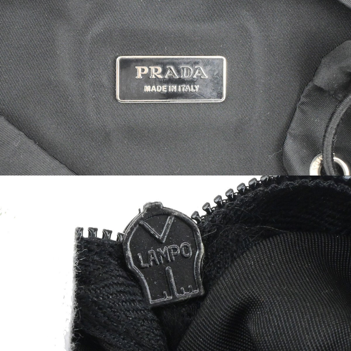 PRADA Logo Tessuto Backpack Bag Nylon Black Nero SHW Made in Italy 20RF241