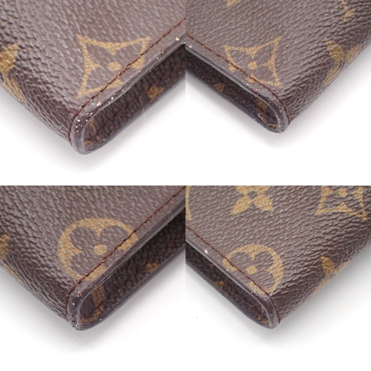 LOUIS VUITTON Logo BUCKET PM Pouch Bag Monogram Leather Brown France 05KC146