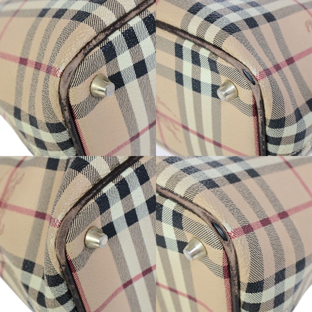 BURBERRY Logo Nova Check Shoulder Tote Bag Canvas Leather Beige Brown 67SJ006