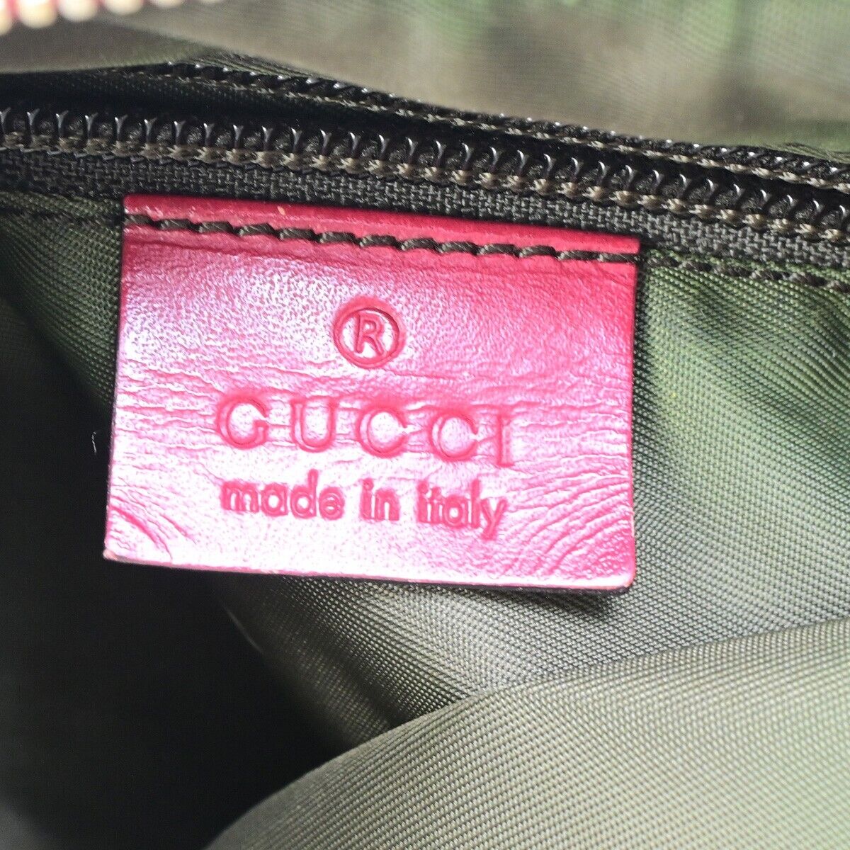 GUCCI Logo GG Pattern Shoulder Bag Canvas Leather Brown Red Italy 76EB787