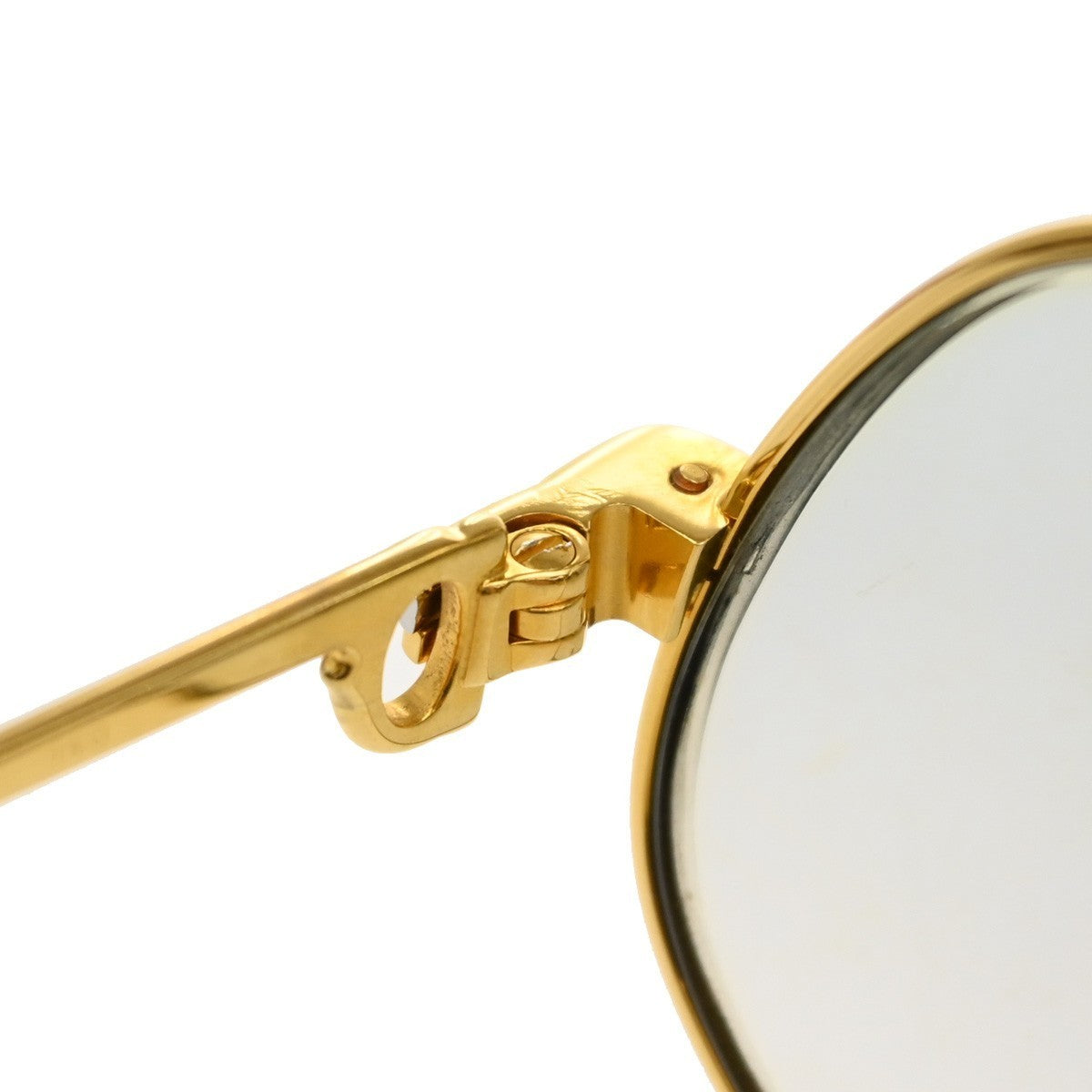 CARTIER Logo Trinity Reading Glasses Eye Wear Metal Plastic Gold France 80RF624