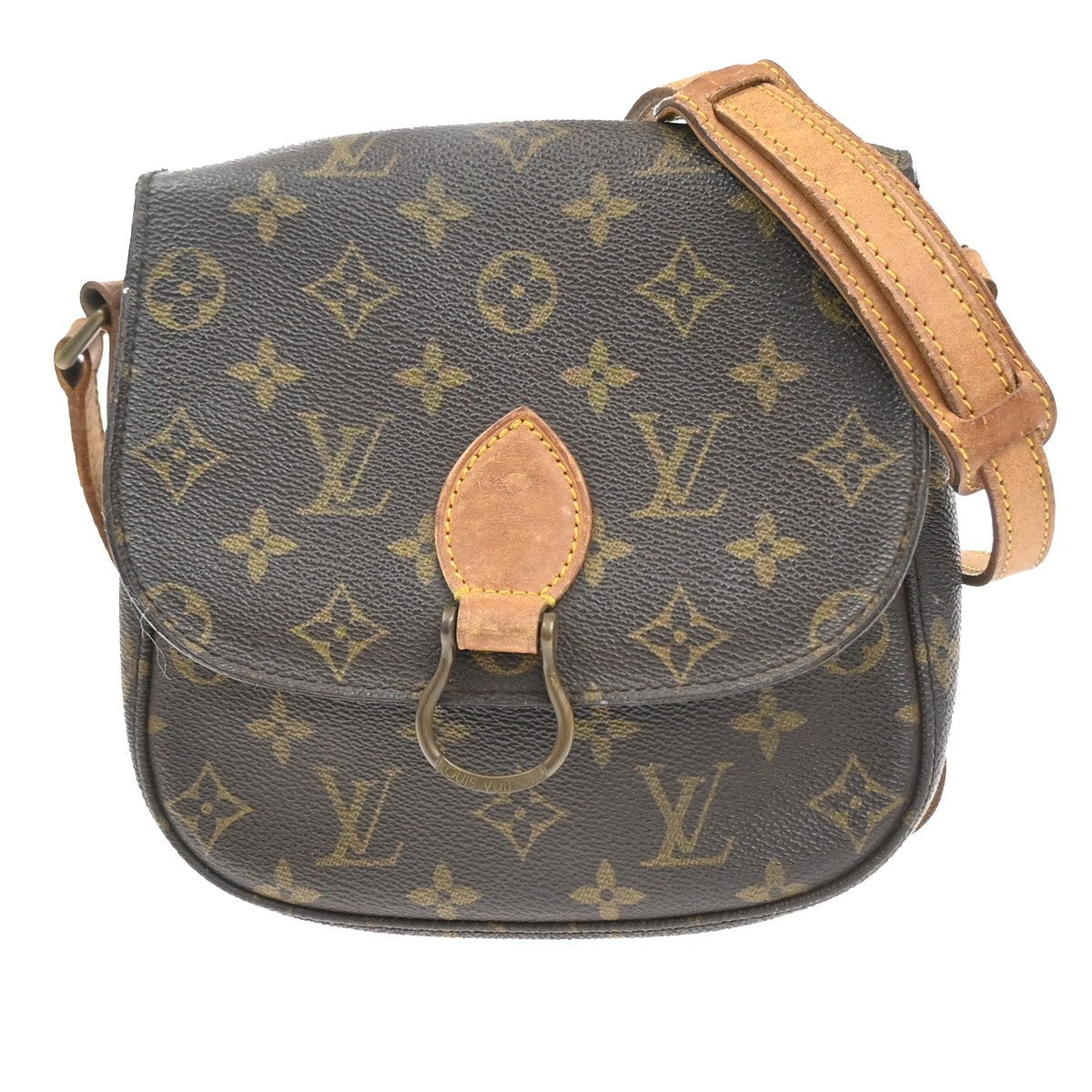 LOUIS VUITTON Saint Cloud MM Shoulder Bag Monogram Leather Brown M51243 39MA506