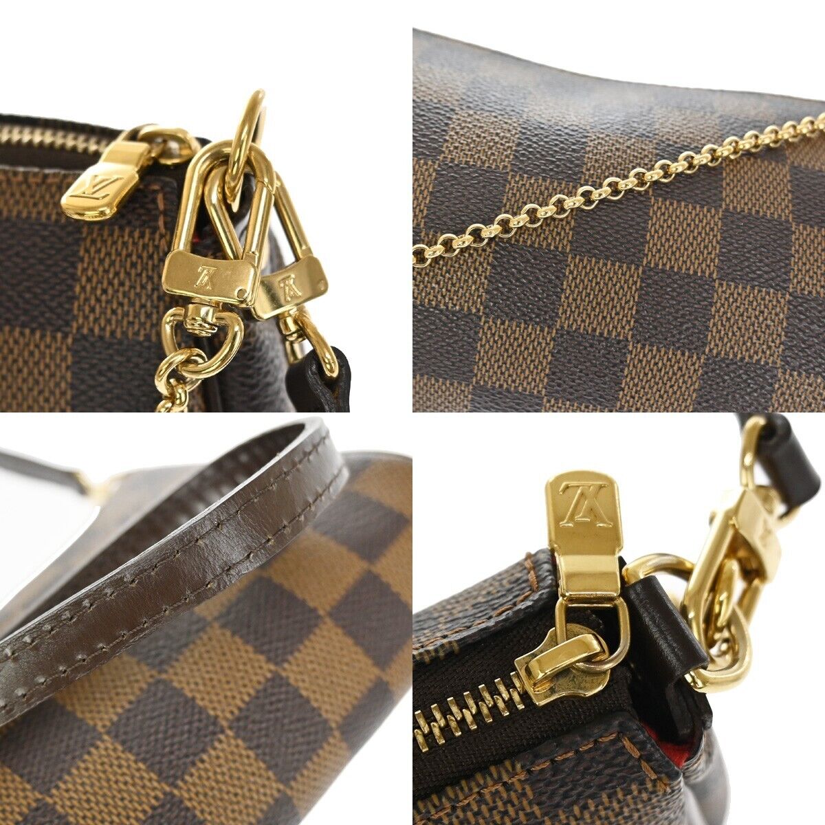 LOUIS VUITTON Damier Eva 2Way Hand Shoulder Bag Brown France N55213 627RF073