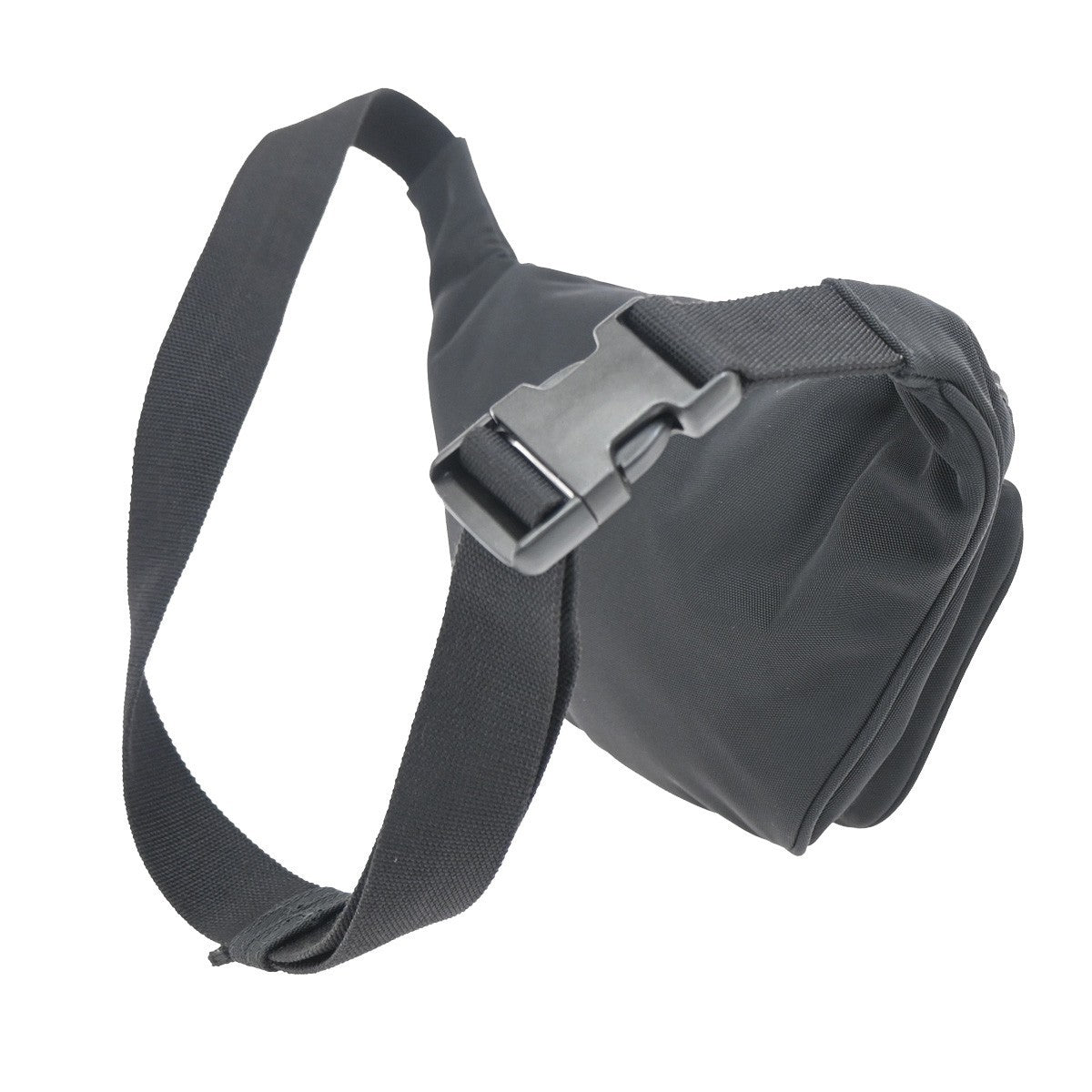 BALENCIAGA Logo Explorer Belt Bum Bag Canvas Leather Black Italy 85FC134