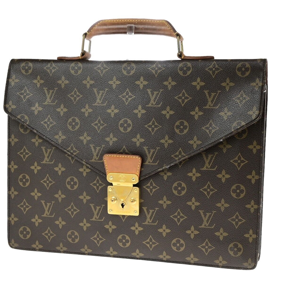 LOUIS VUITTON Serviette Conseiller Hand Bag Monogram Leather BN M53331 38EC958
