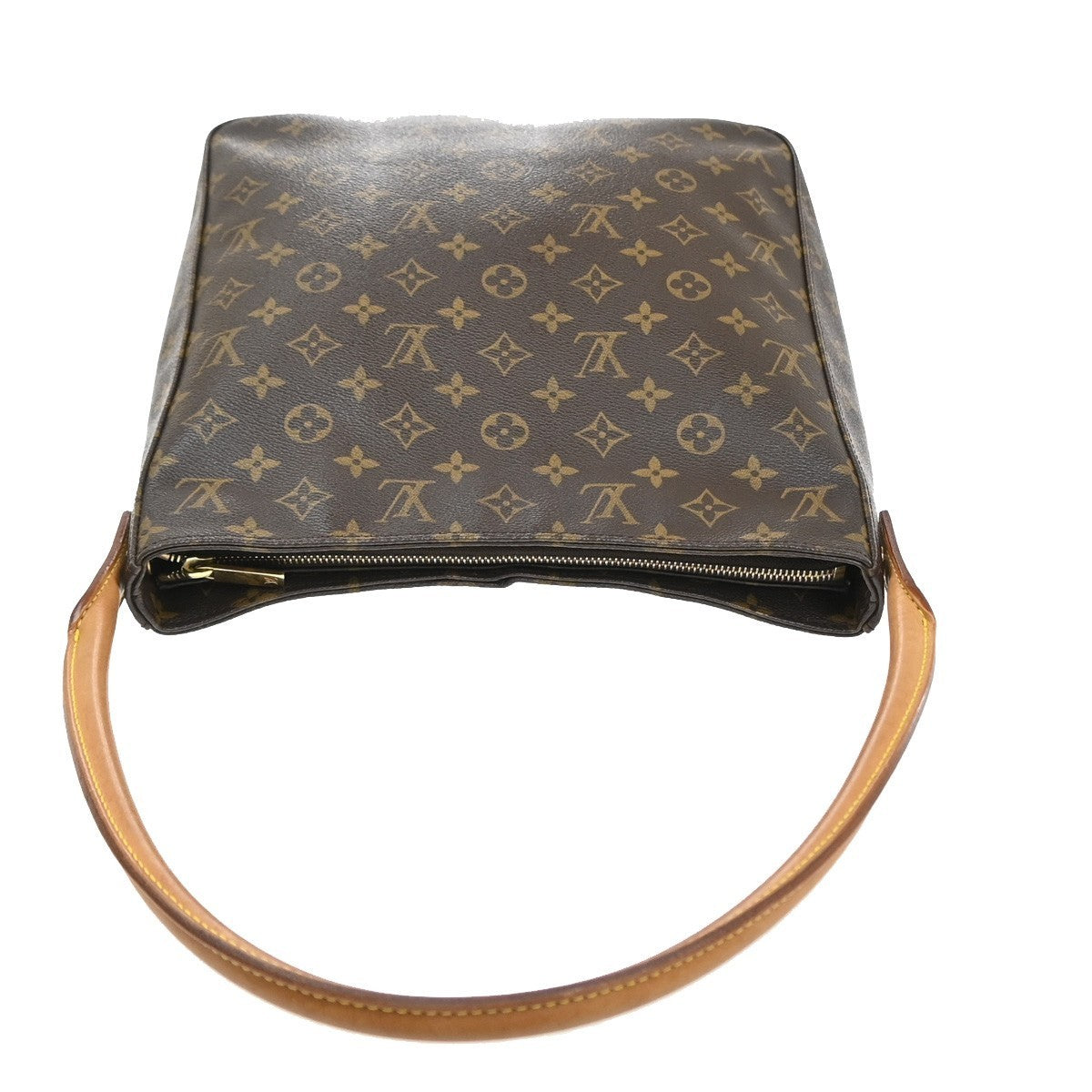 LOUIS VUITTON Logo Looping GM Shoulder Bag Monogram Leather Brown M51145 74SA123
