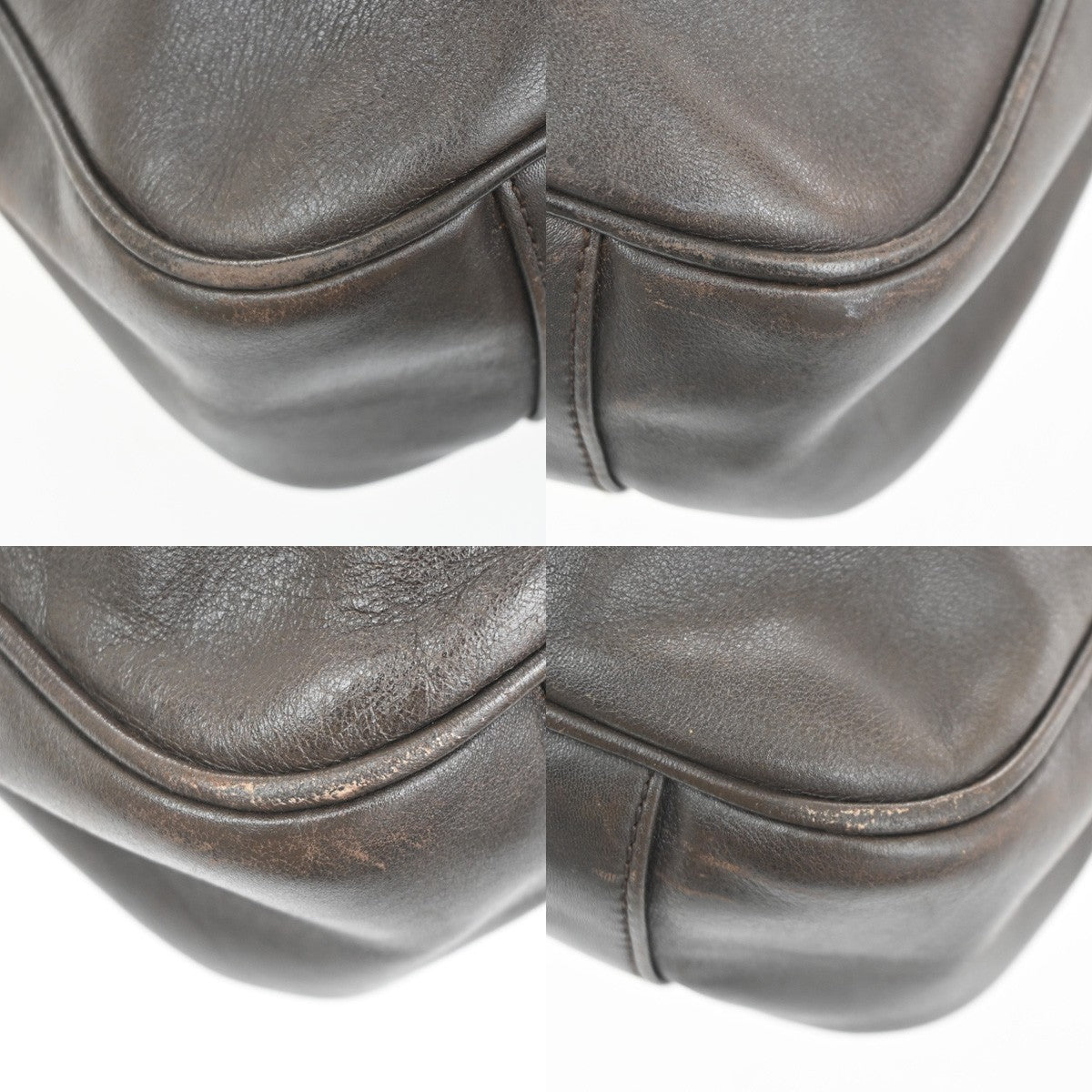 GUCCI Logo Bamboo Handle 2way Shoulder Bag Leather Brown GHW Italy 67KC940