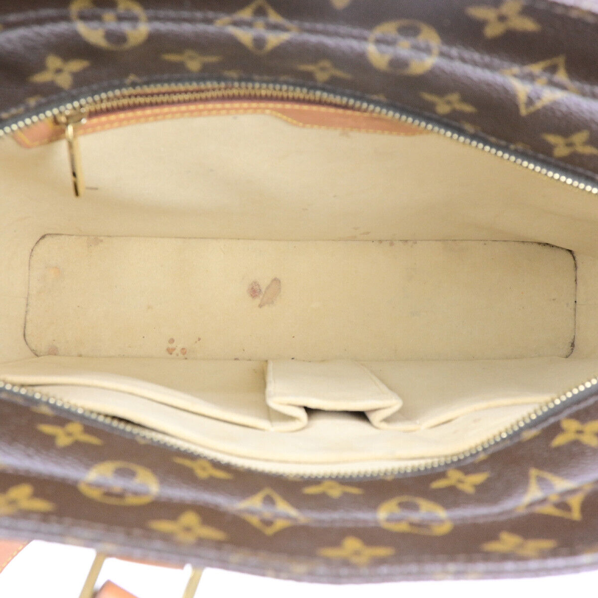 LOUIS VUITTON Logo Luco Shoulder Tote Bag Monogram Leather Brown M51155 87SJ459