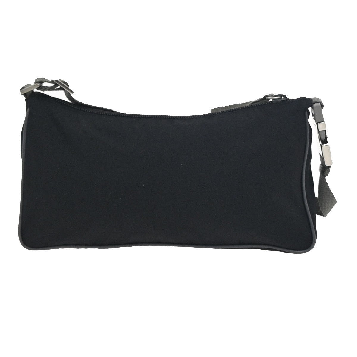 PRADA Logo Sport Mini Pochette Shoulder Bag Nylon Canvas Black SHW 05ZA334