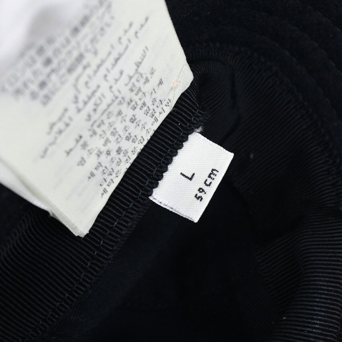 GUCCI GG Interlocking G Stripe Bucket Hat Side L Wool Black Italy 30YG358