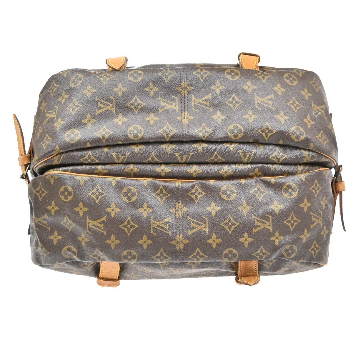 LOUIS VUITTON Logo Saumur 43 Shoulder Bag Monogram Leather Brown M42252 81MA628