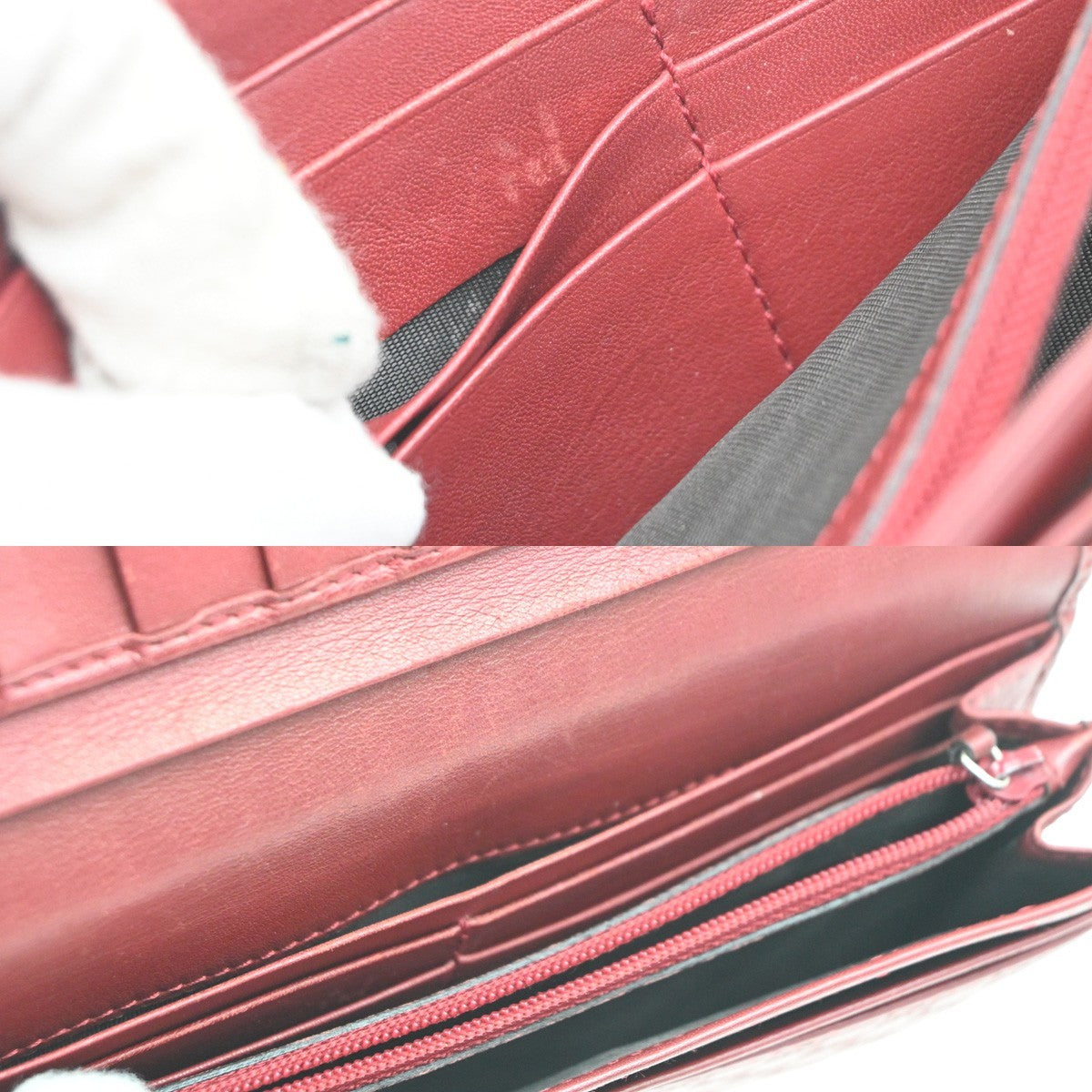 GUCCI Micro Guccissima GG Pattern Bifold Long Wallet Leather Red Italy 31KC718