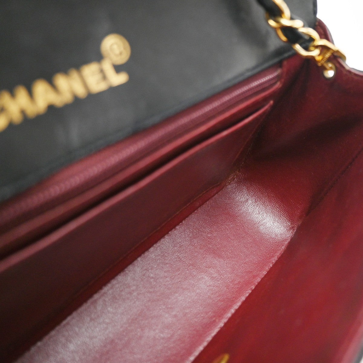 CHANEL CC Diana Matelasse 22 Chain Shoulder Bag Leather Beige Vintage 880RP112