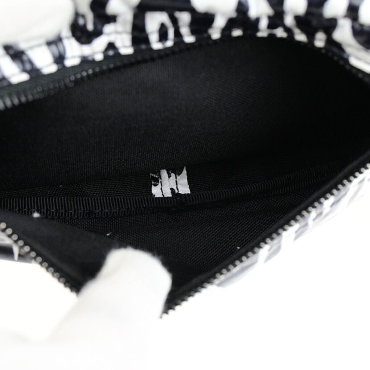 SAINT LAURENT Zebra Print Belt Bum Body Bag Nylon Leather Black White 85RK843