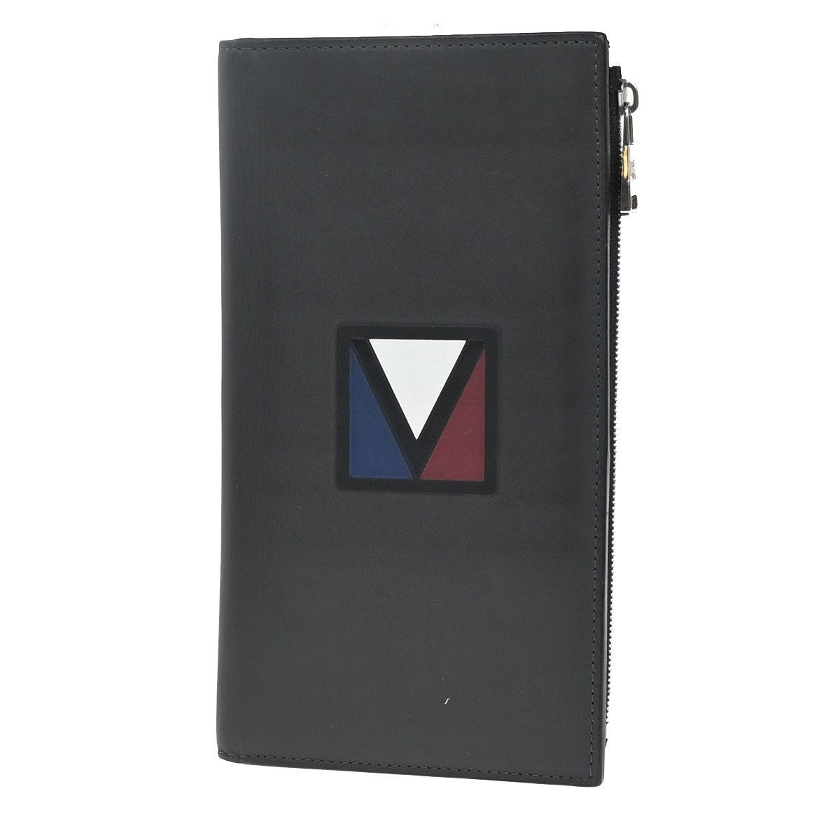 LOUIS VUITTON V Line Zip Long Bifold Wallet Leather Black M61251 61KP382