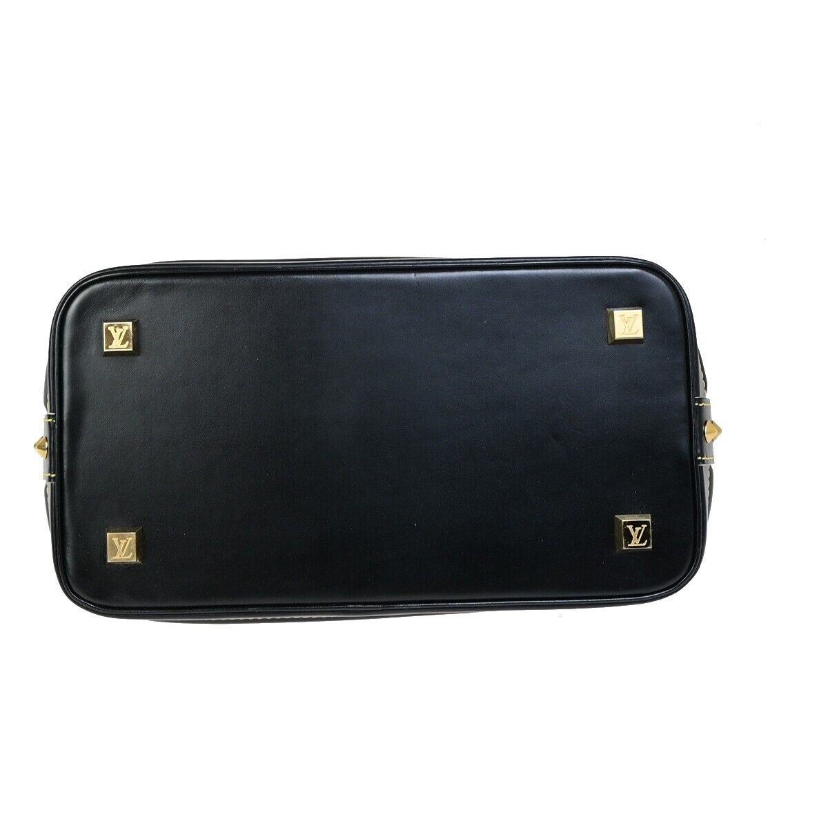 LOUIS VUITTON LV Logo Lockit PM Hand Bag Suhali Leather Black GHW M91888 48KA405