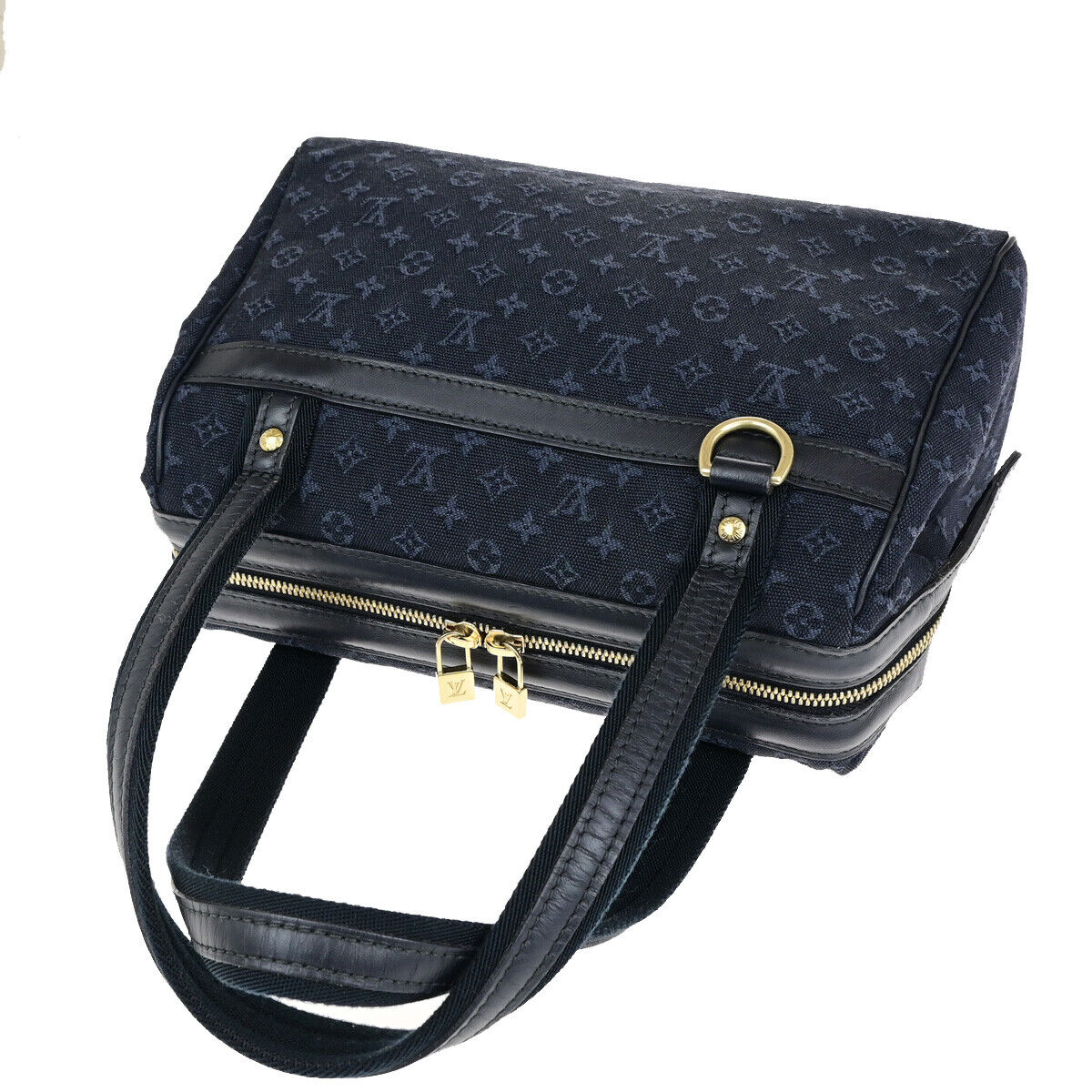 LOUIS VUITTON Josephine PM Hand Bag Monogram Mini Canvas Blue M92414 77YG590