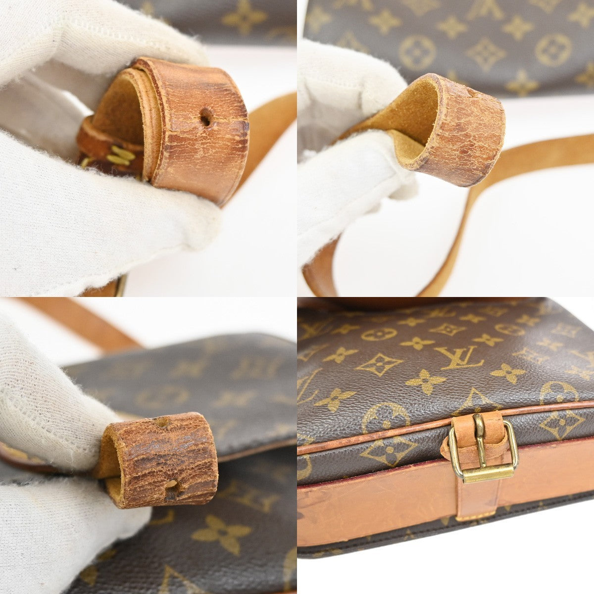 LOUIS VUITTON Cartouchiere MM Shoulder Bag Monogram Leather Brown M51253 39CA709