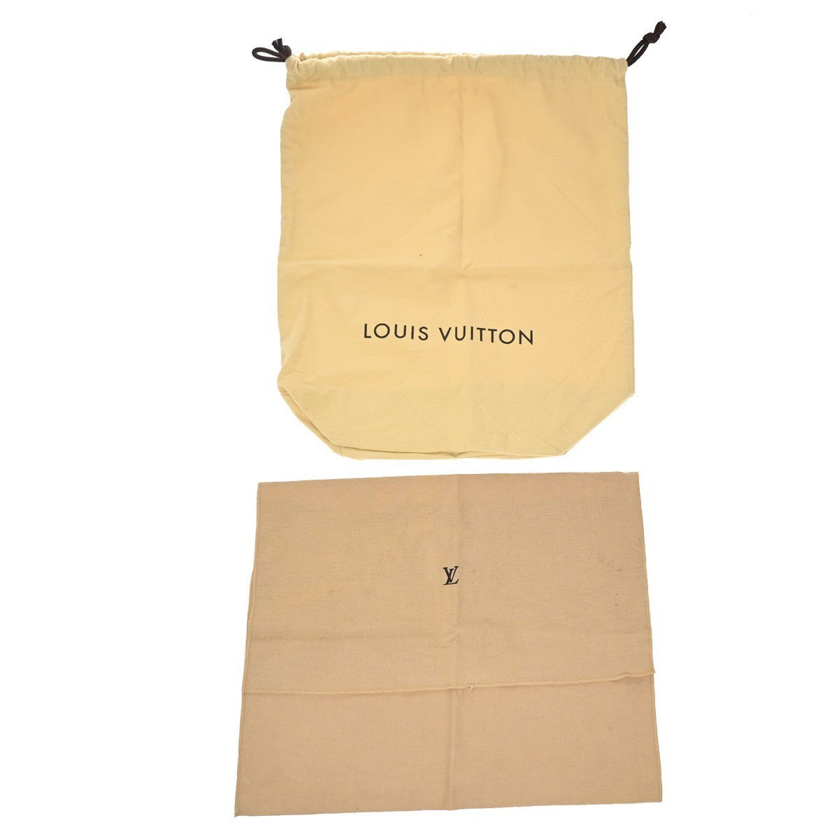 LOUIS VUITTON Logo 10 Set Dust Bag Drawstring Canvas Cotton Beige Brown 09KP300