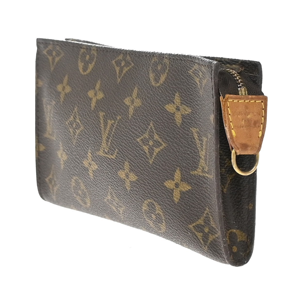 LOUIS VUITTON Logo BUCKET GM Pouch Bag Monogram Leather Brown France 04KP002