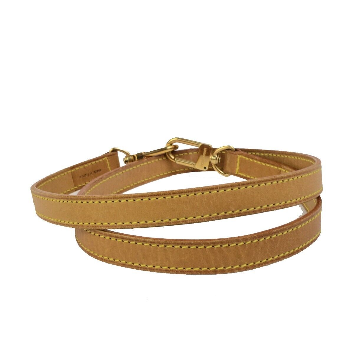 LOUIS VUITTON Logo Shoulder Strap Leather Brown Gold Bag Accessory 67FB297