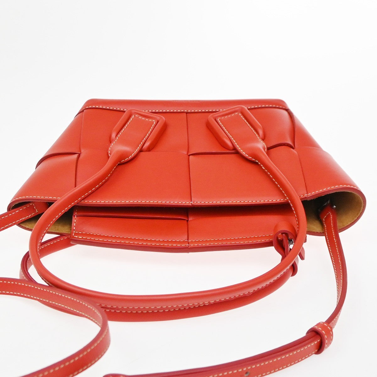 BOTTEGA VENETA Arco 2Way Shoulder Bag Hand Bag Suede Leather Red Italy 689RL773