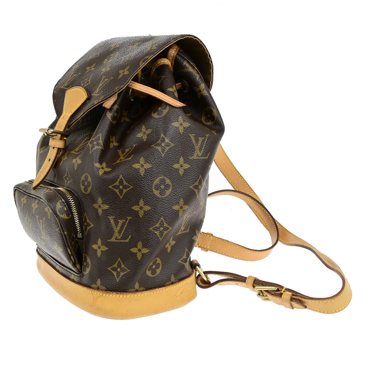 LOUIS VUITTON Montsouris MM Backpack Bag Monogram Leather Brown M51136 12YG779