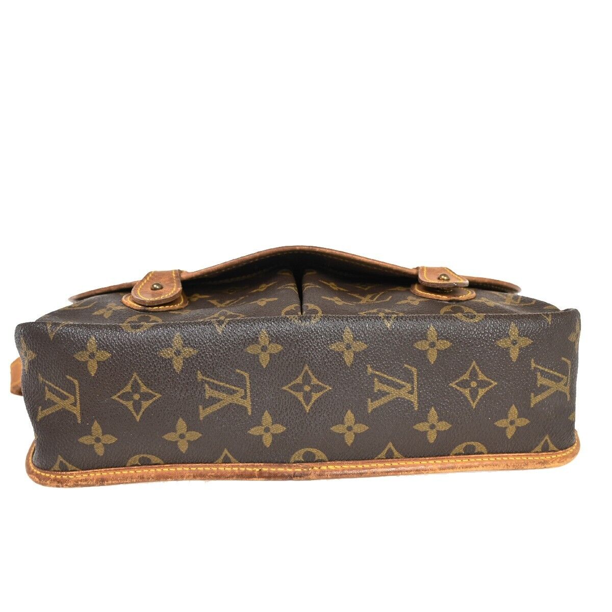 LOUIS VUITTON LV Logo Gibeciere MM Shoulder Bag Monogram Leather M42247 36FA232