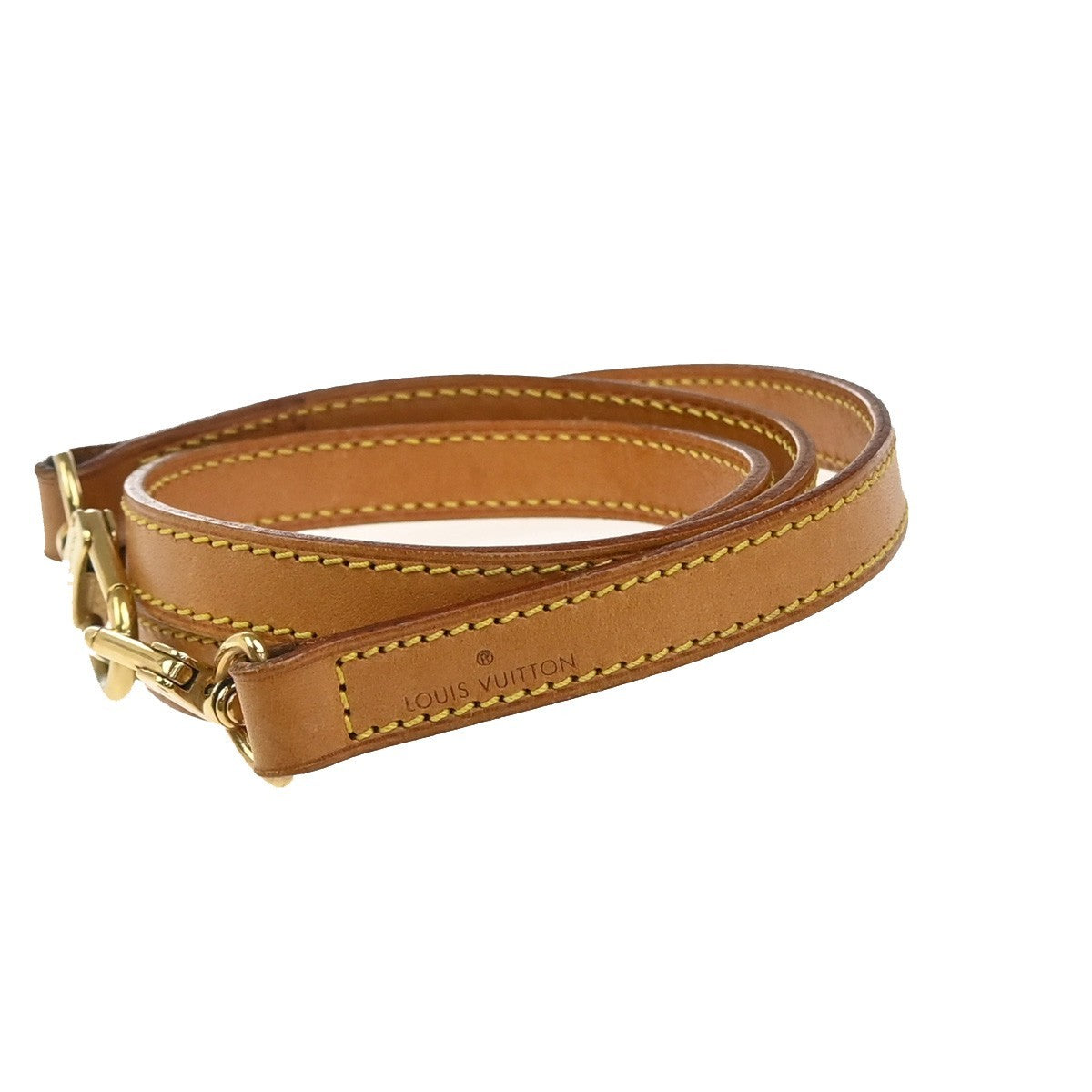 LOUIS VUITTON Shoulder Strap Leather Brown GHW Bag Accessory 68EG295