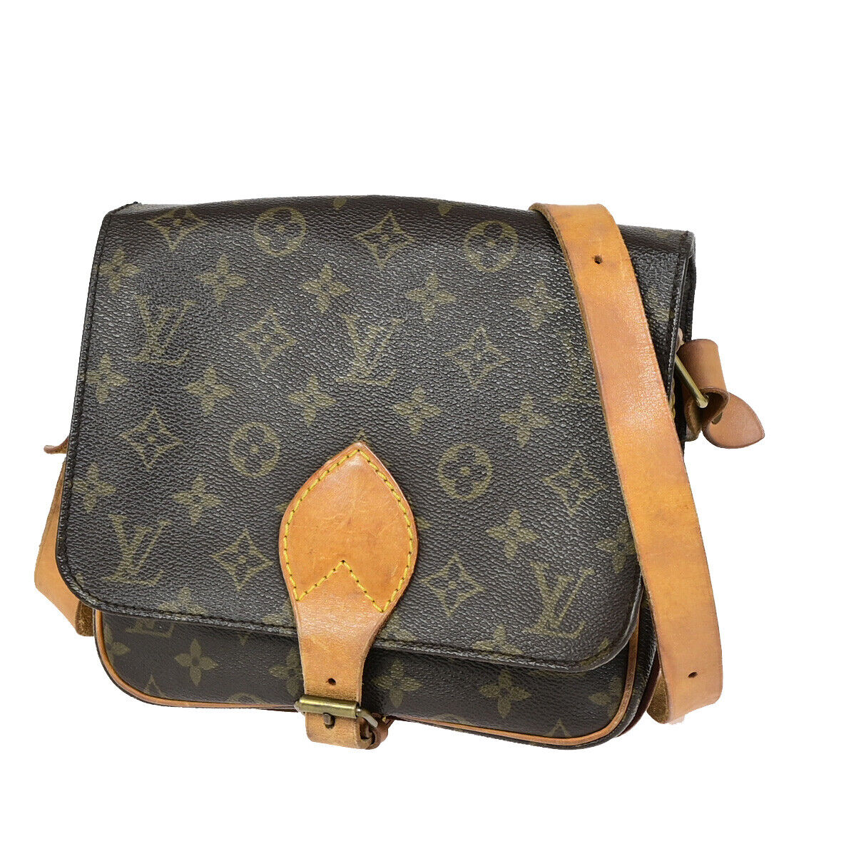 LOUIS VUITTON Cartouchiere MM Shoulder Bag Monogram Leather Brown M51253 88YF145