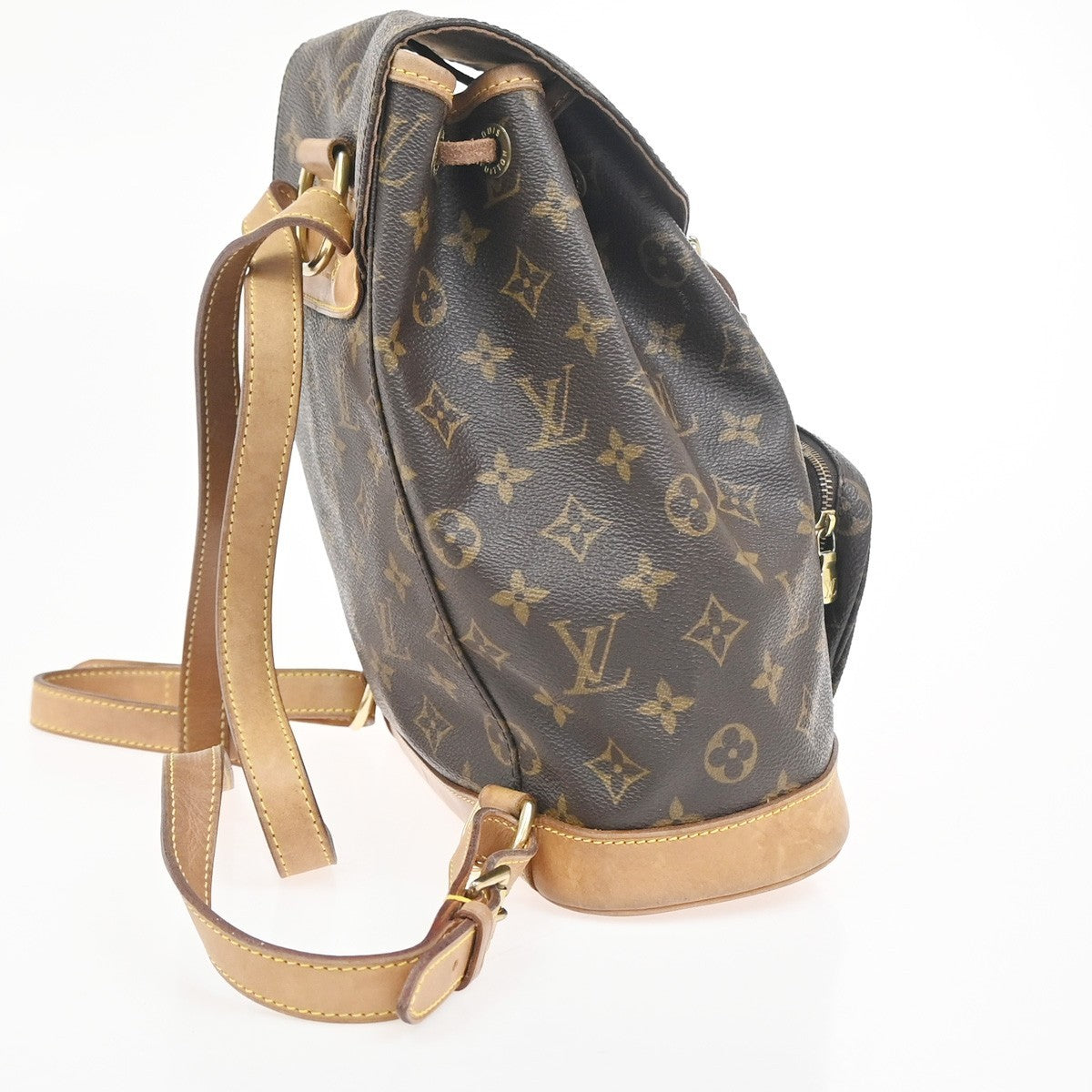 LOUIS VUITTON Montsouris MM Backpack Bag Monogram Leather Brown M51136 15ZA330