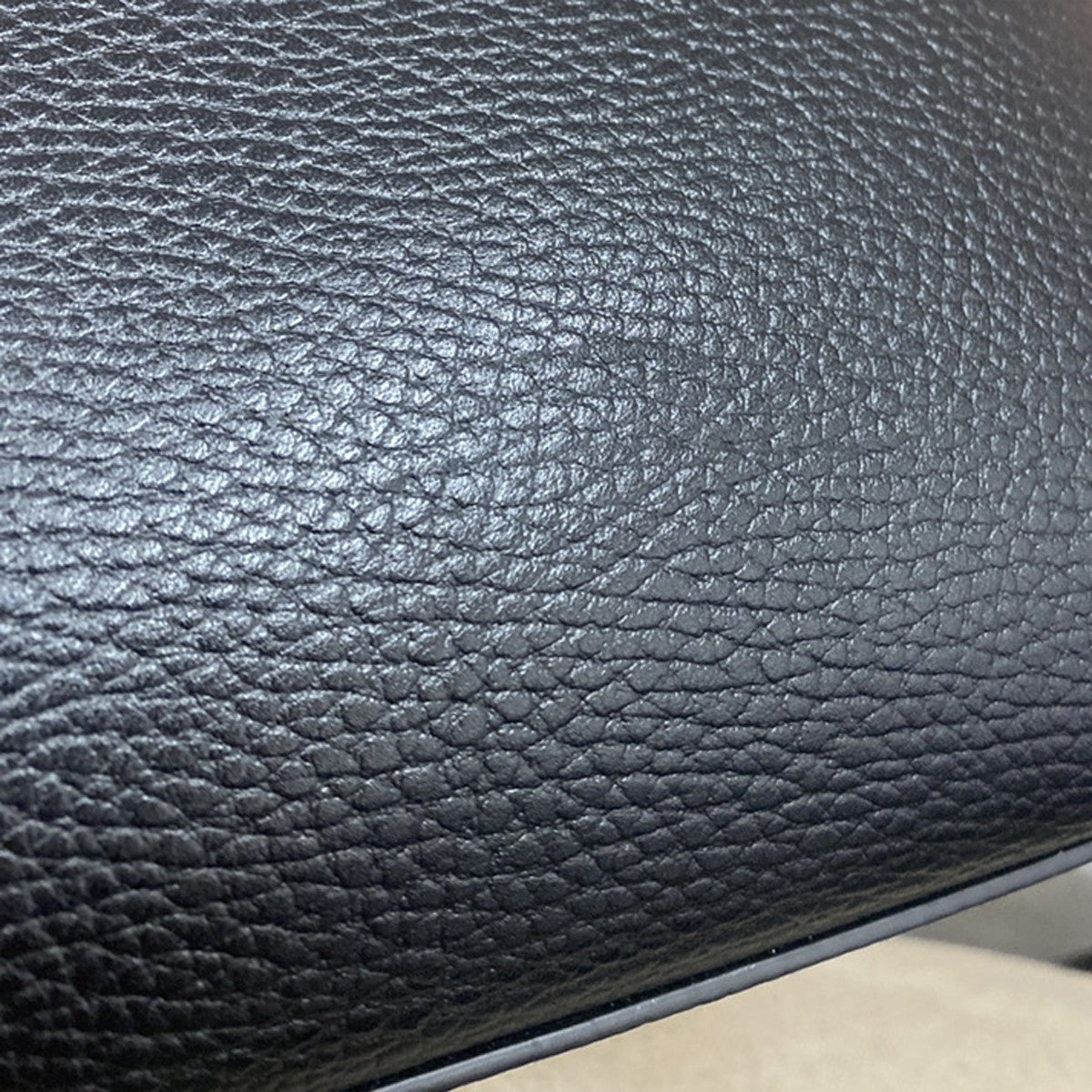 GUCCI Logo Interlocking G Chain Shoulder Bag Leather Black GHW Italy 43RL410