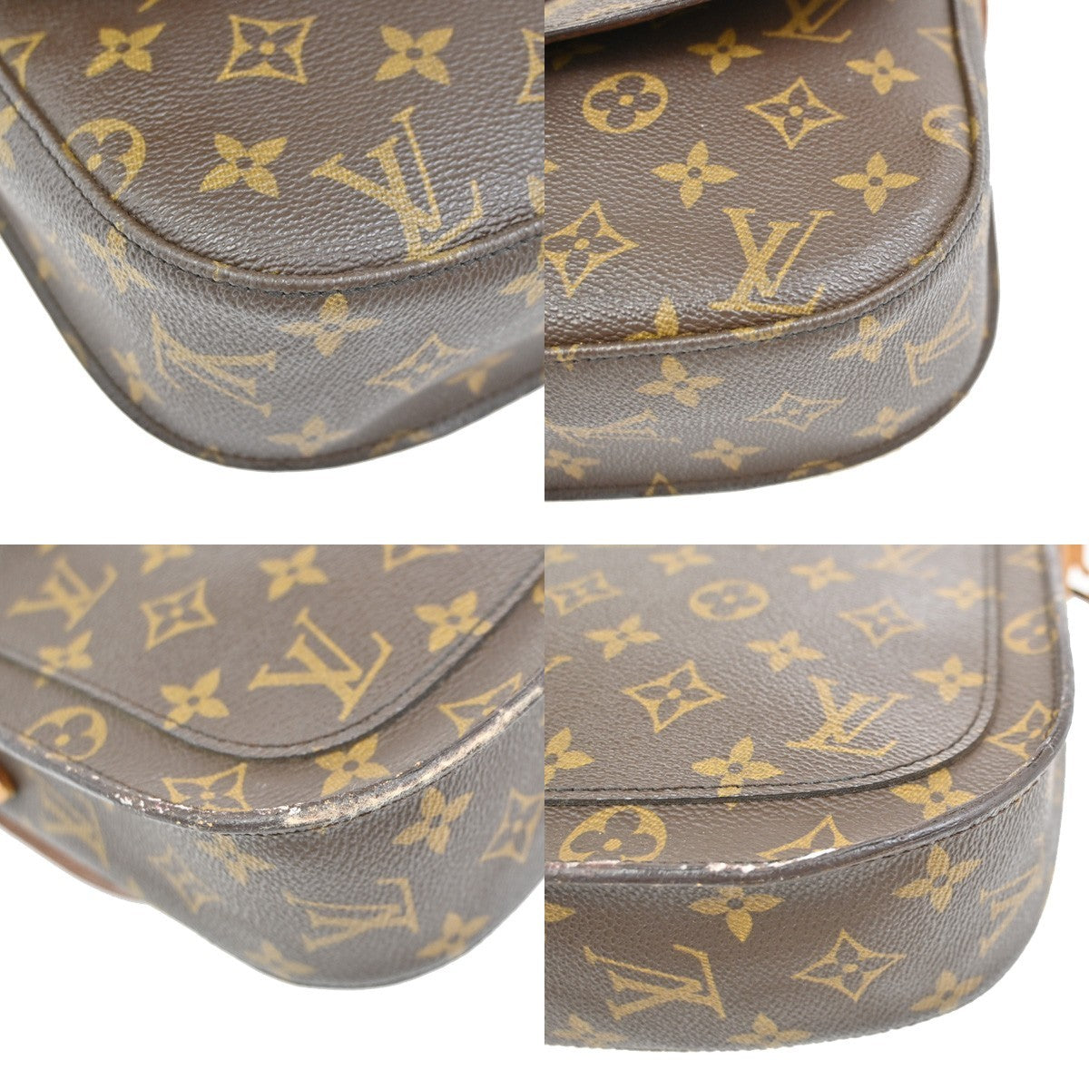LOUIS VUITTON Saint Cloud GM Shoulder Bag Monogram Leather Brown M51242 66YJ074