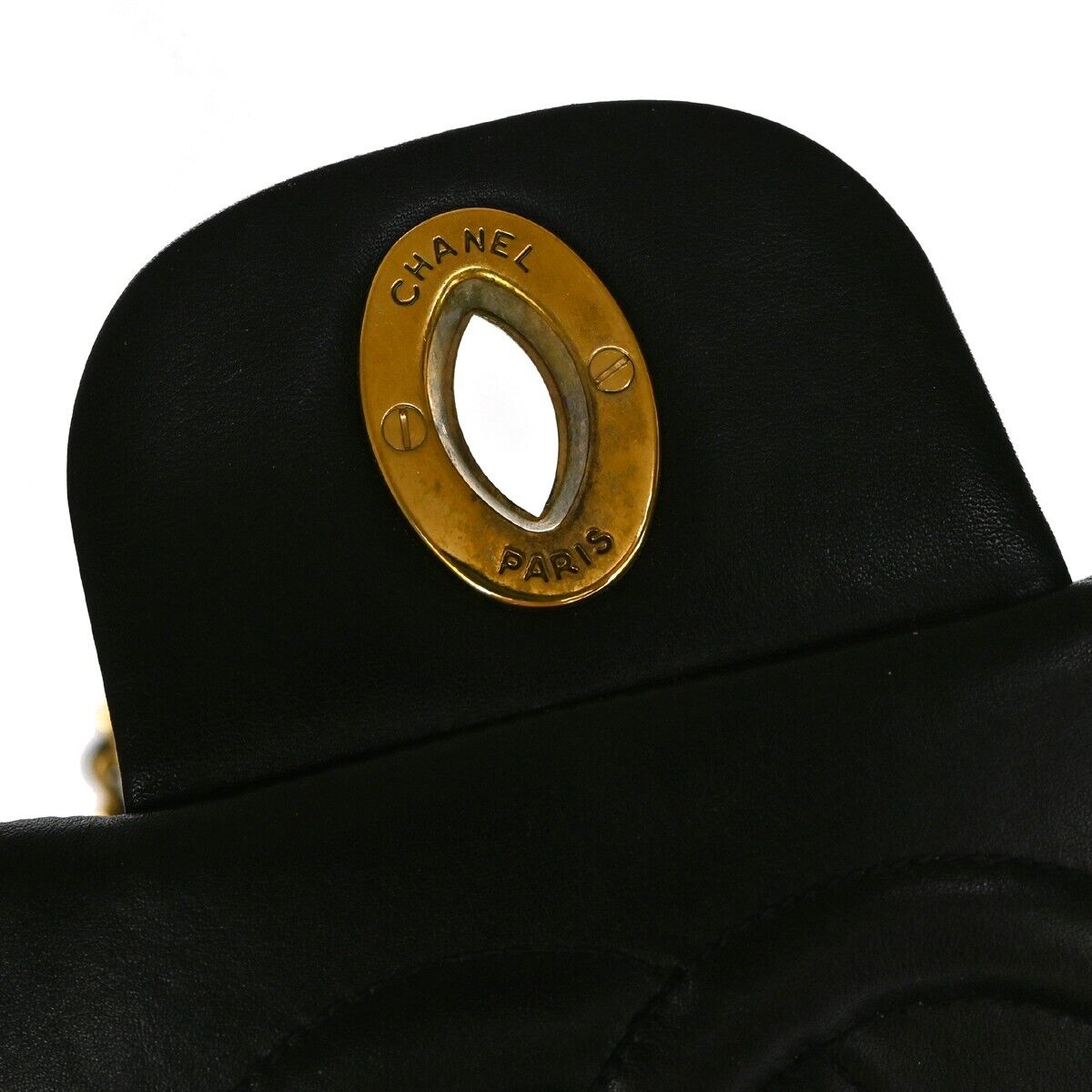 CHANEL CC Maxi Jumbo Matelasse 34 Chain Shoulder Bag Leather Black GHW 858RH948