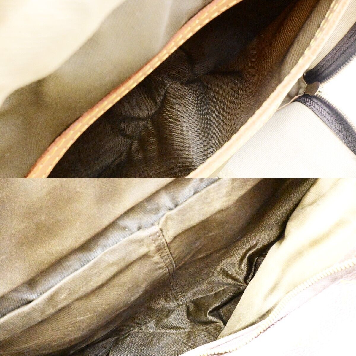 LOUIS VUITTON LV Logo Evasion Hand Bag Monogram Leather Brown M41443 34ED170