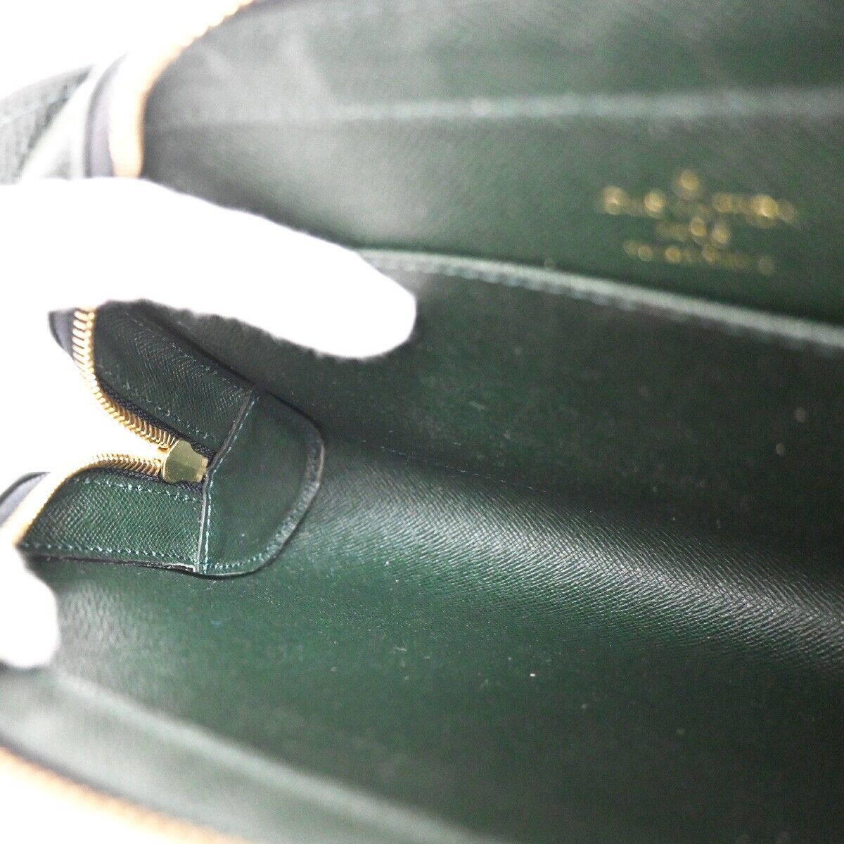 LOUIS VUITTON LV Logo BAIKAL Clutch Hand Bag Taiga Leather Epicea M30184 63FA407