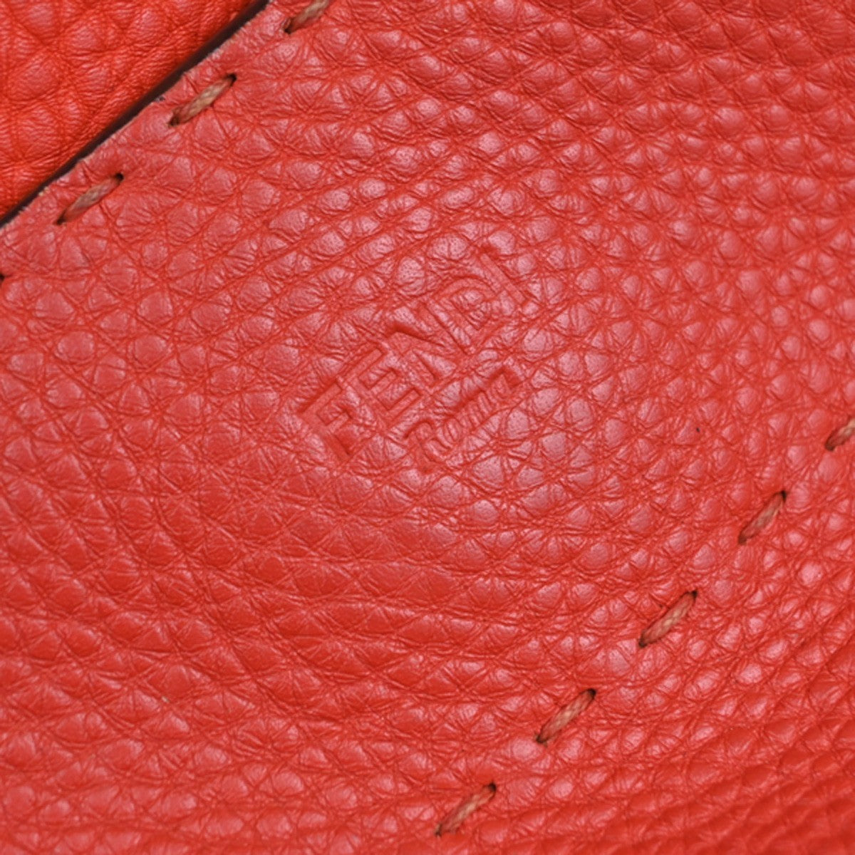 FENDI Logo Selleria Anna 2Way Shoulder Bag Leather Red SHW Italy 71YH887